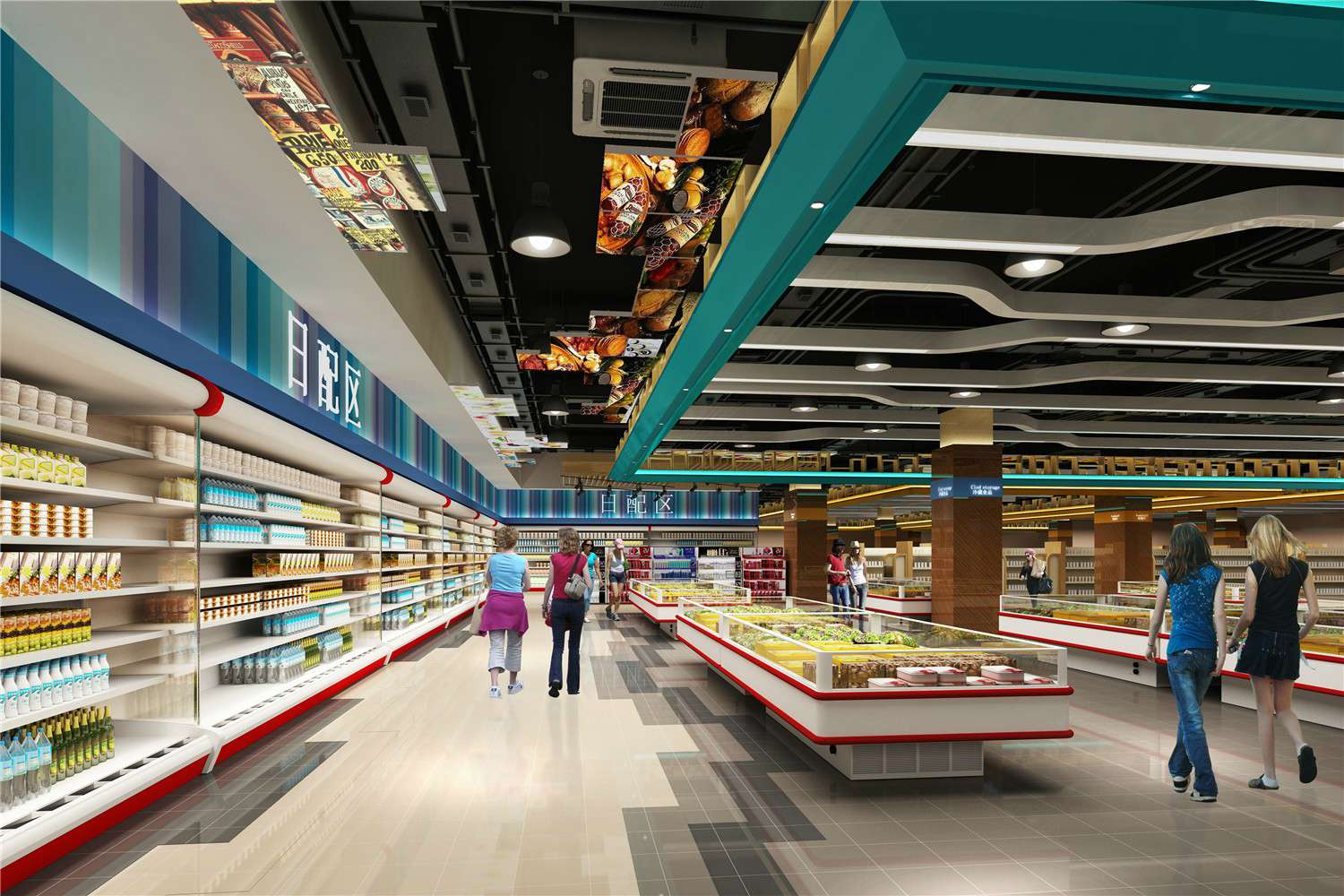 焦作大型超市装修设计效果图