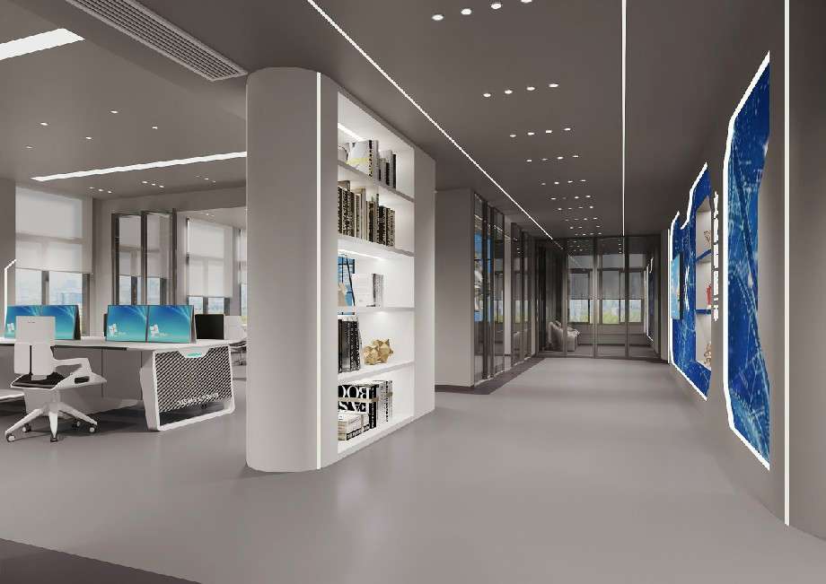 500平郑州办公室展厅一体化设计