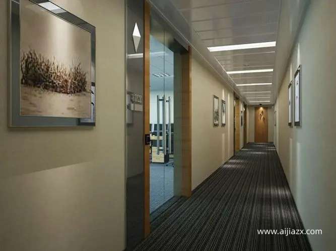 郑州办公室过道设计装修打造有艺术感的办公室通道