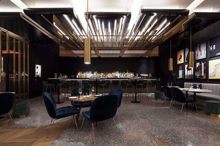 450m²郑州上街区西餐厅设计效果图