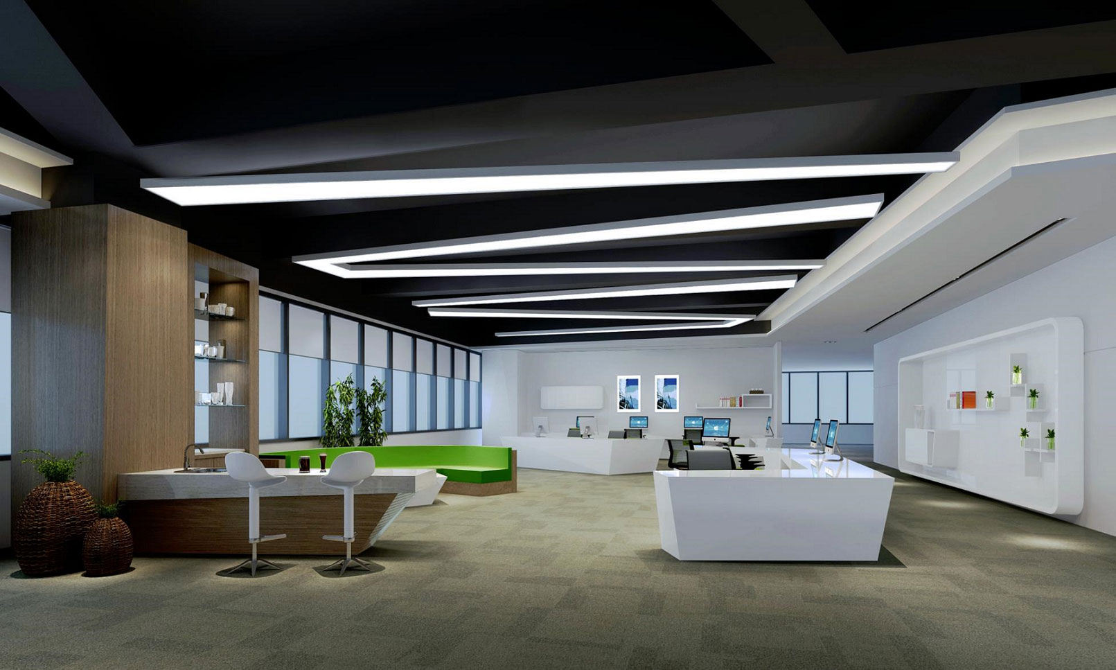 1100平米工贸公司办公室装修设计效果图