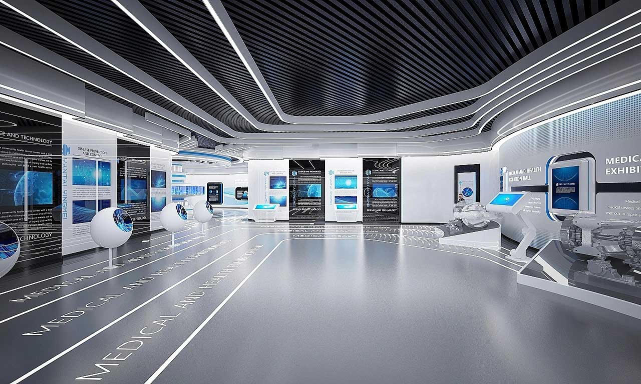 天津企业科技展厅设计装修效果图