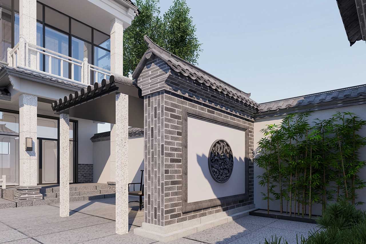 郑州别墅外墙设计,别墅外观庭院设计效果图