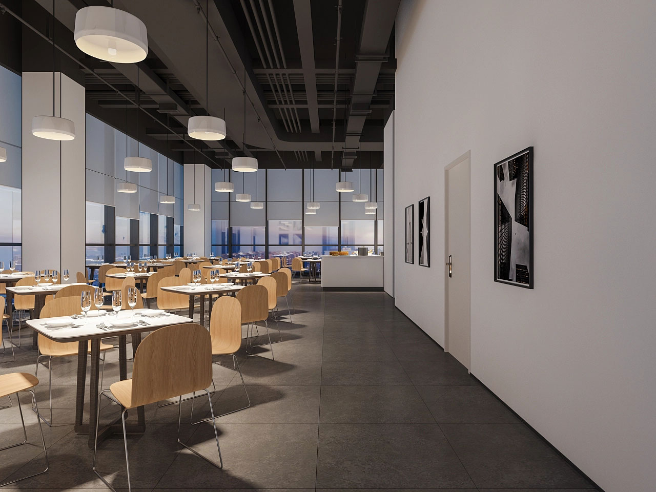 公司食堂装修设计-企业餐厅设计效果图