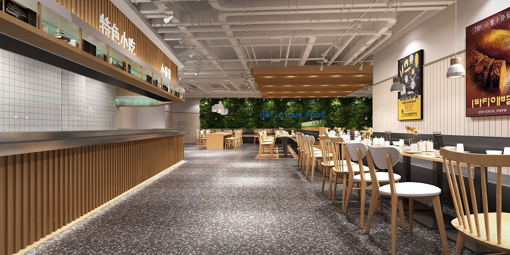 郑州员工食堂设计-公司员工餐厅设计效果图