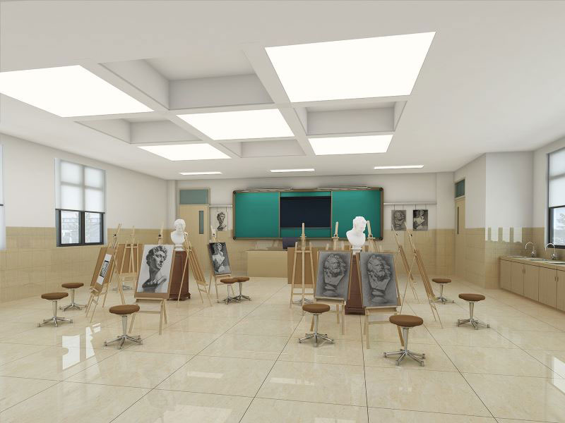 郑州画室办公空间设计-教室装修设计效果图