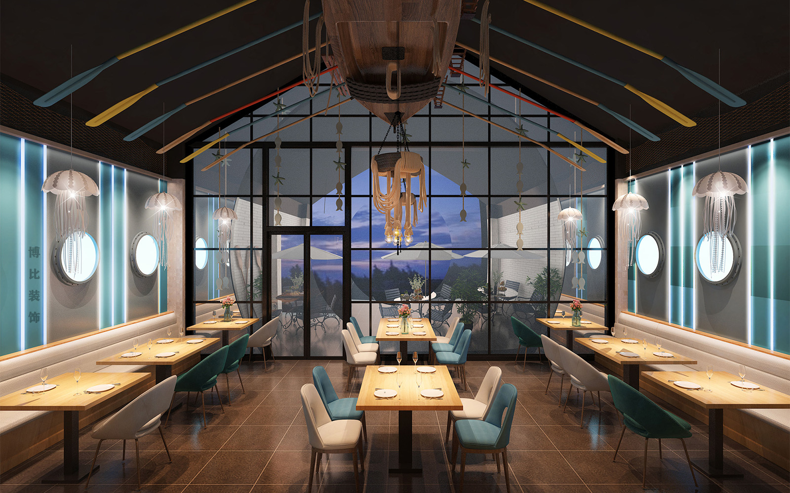 300平米中餐厅装修设计效果图