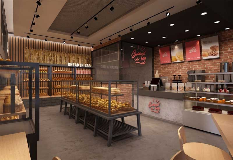 郑州烘焙店装修设计费用：展示柜灯光设计报价明细