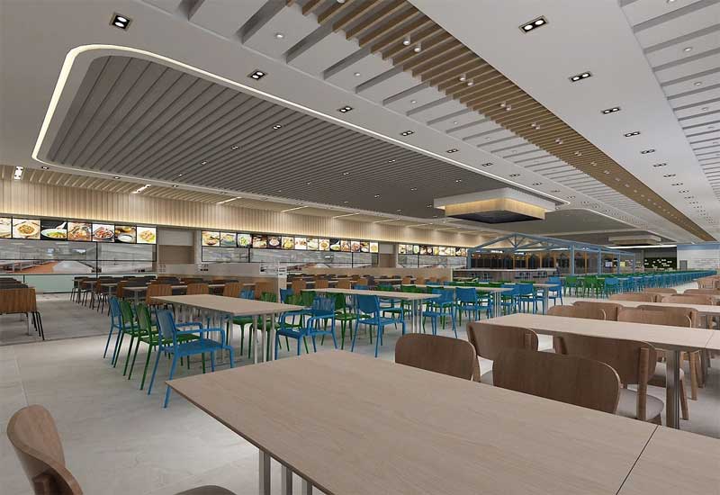 郑州工厂食堂装修工期安排：多人同时就餐的餐桌布局与施工周期