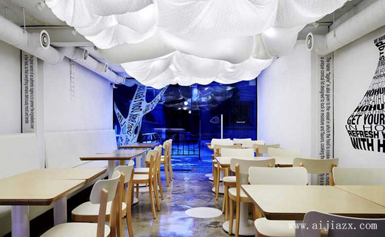 热门的白色创意主题餐馆装修效果图