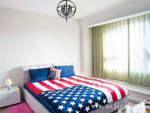 简约素净的美式田园风格卧室装修效果图
