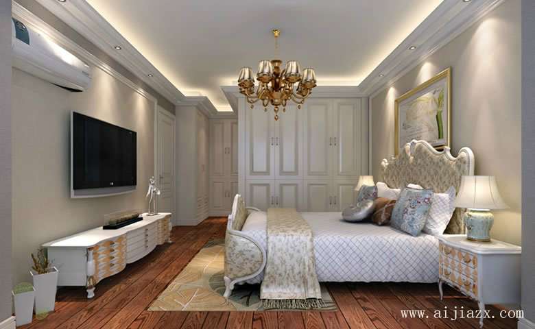 白色素净的简欧风格卧室装修效果图