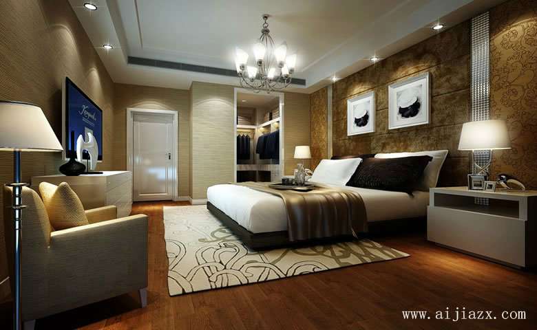 温馨怡人的现代风格大户型主卧室装修效果图