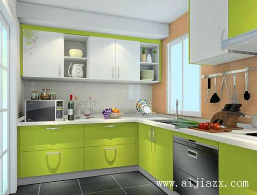 清新舒适的现代风格厨房装修效果图