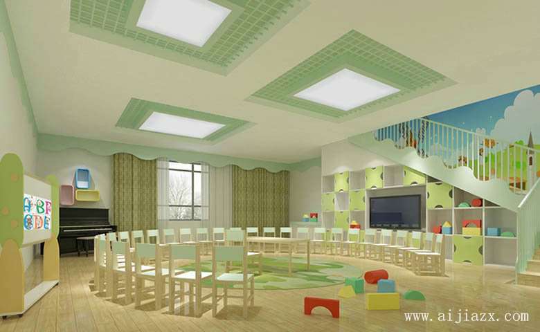 清新淡雅的幼儿园教室装修效果图