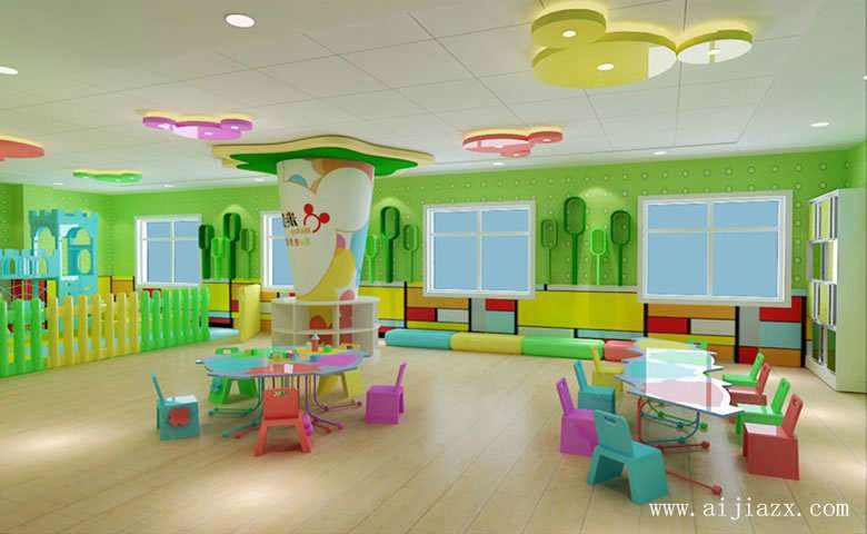  明亮大方的幼儿园教室装修效果图