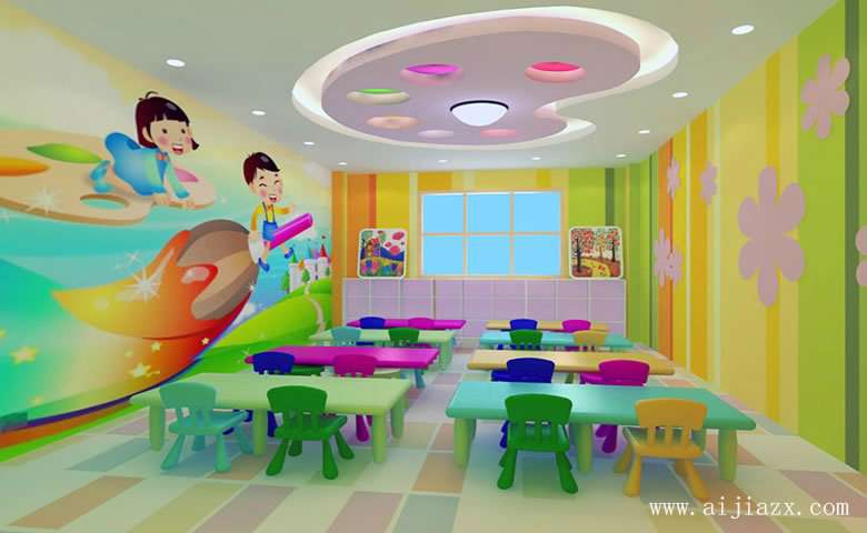 五彩缤纷的幼儿园绘画室装修效果图