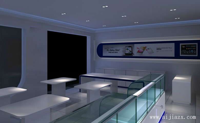 白色时尚的商场电子产品专柜展示区装修效果图