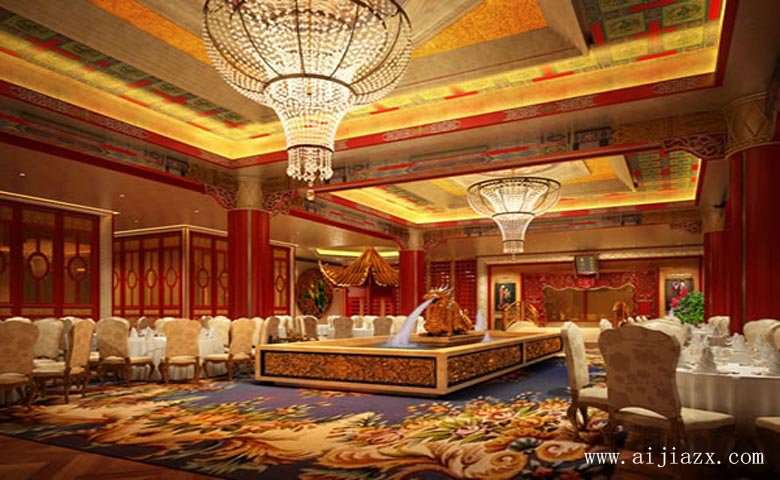 开阔大方的皇家风情酒店宴会厅装修效果图