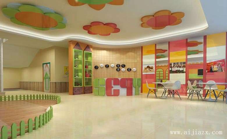 五彩缤纷的幼儿园大厅装修效果图