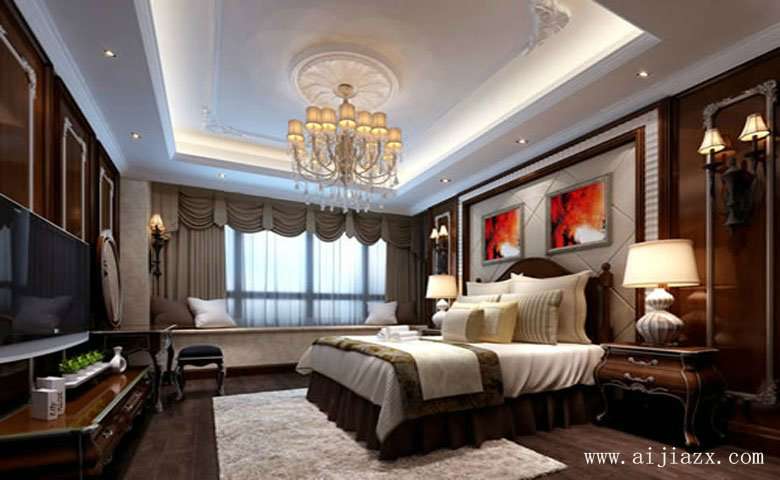 220平米温馨奢华的简约欧式风格超大户型卧室装修效果图