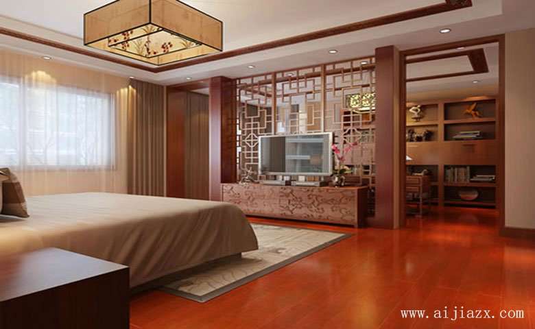 浪漫格调的新中式风格三居室主卧室装修效果图