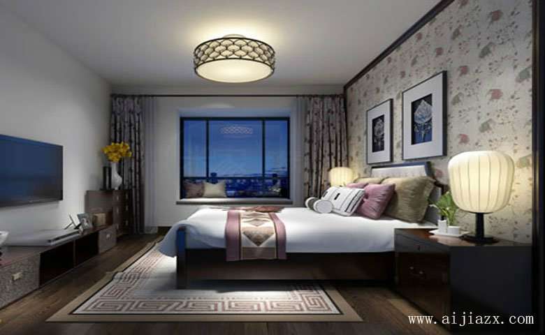 宁静温馨的新中式风格一居室家装主卧室装修效果图