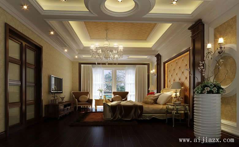 低调奢华的296平米欧式风格超大户型主卧室装修效果图