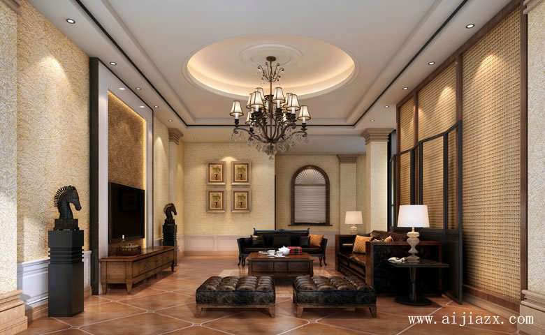 热情大方的280平米西班牙风格别墅客厅装修效果图