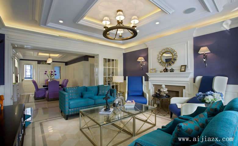 精致华美的欧式风格大户型客厅装修效果图