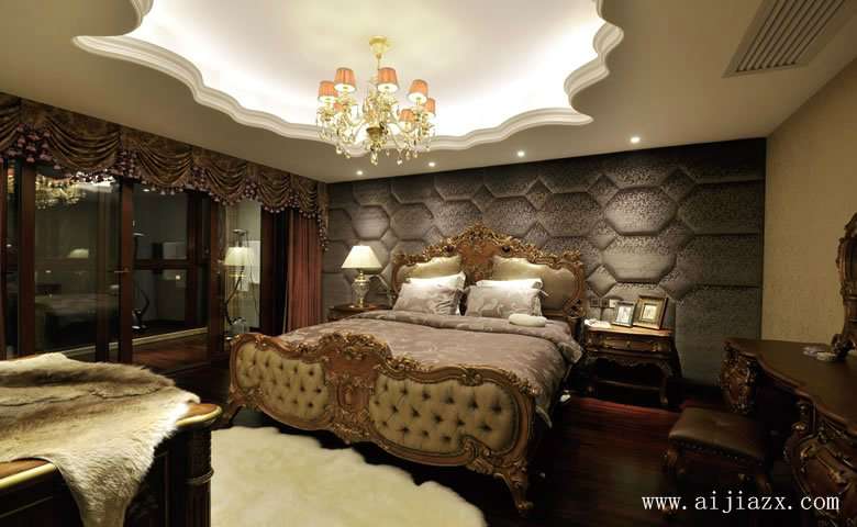 古典韵味的欧式风格复式卧室装修效果图