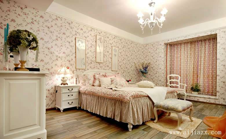 简约舒适的田园风格大户型卧室装修效果图